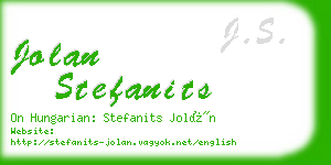 jolan stefanits business card